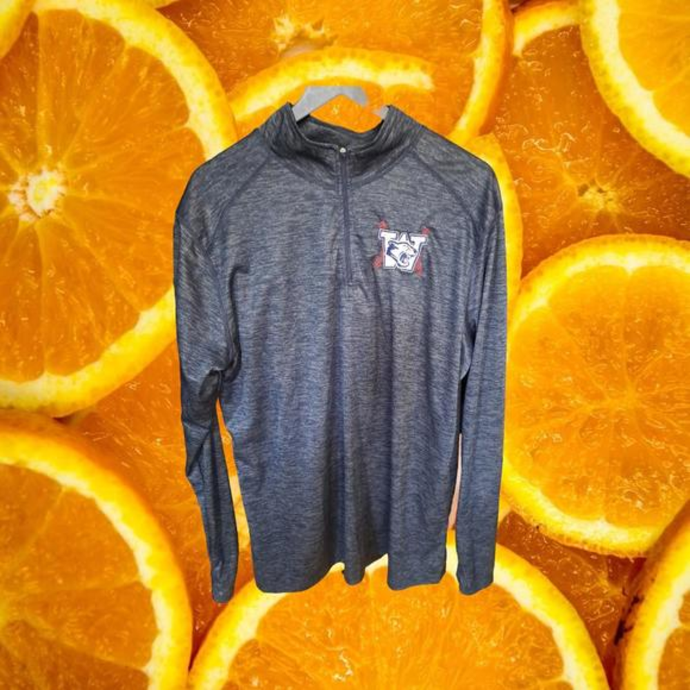 Badger‎ Sport Wisconsin 1/4 Zip Gray Marled Shirt Size 2XL
